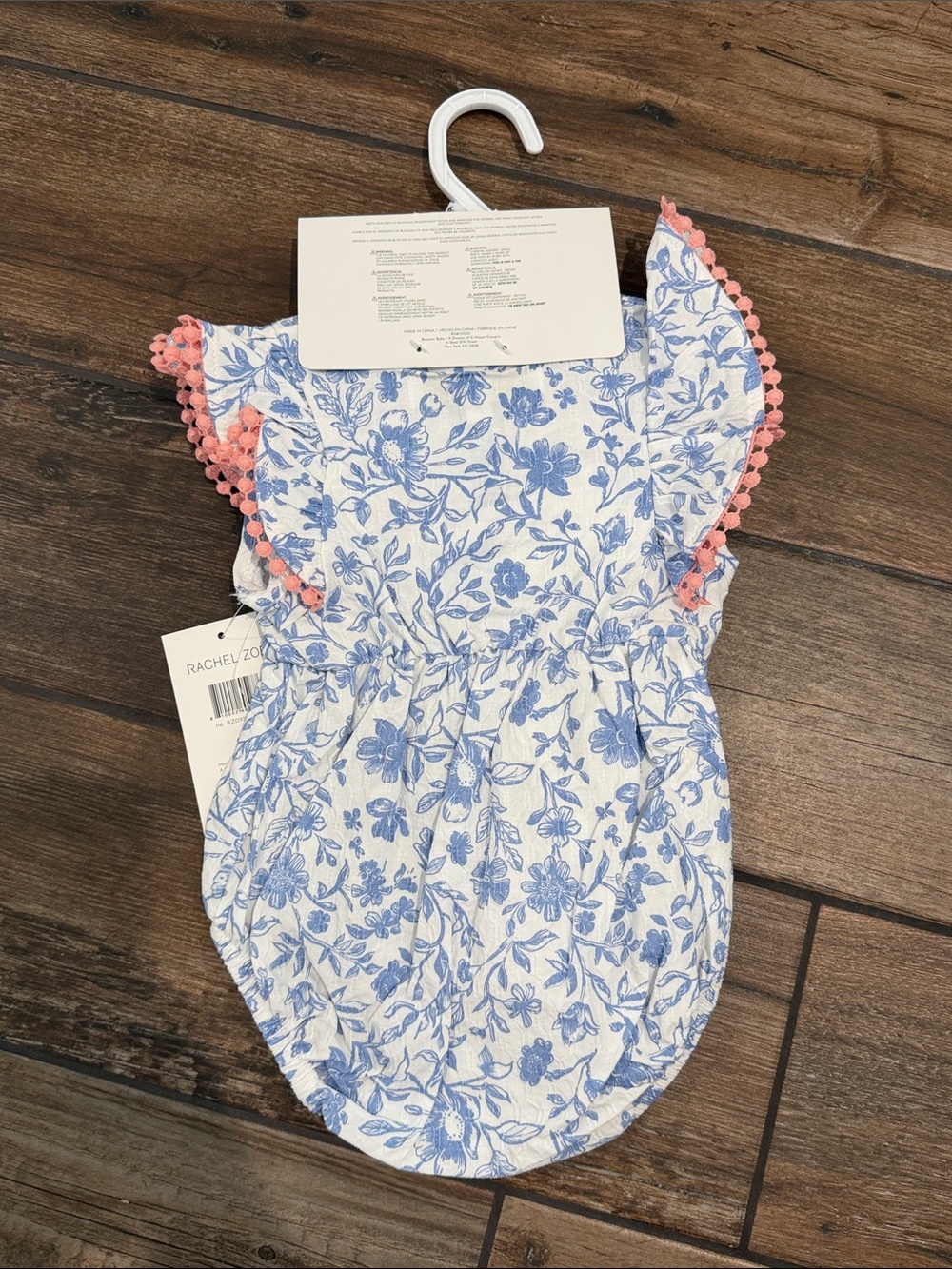 Rachel Zoe 4 piece set of Blue and Pink Floral Baby One-Piece - Picture 6 of 7